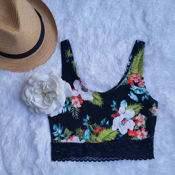 Mudd Tops - Mudd Floral Lace Crop Top